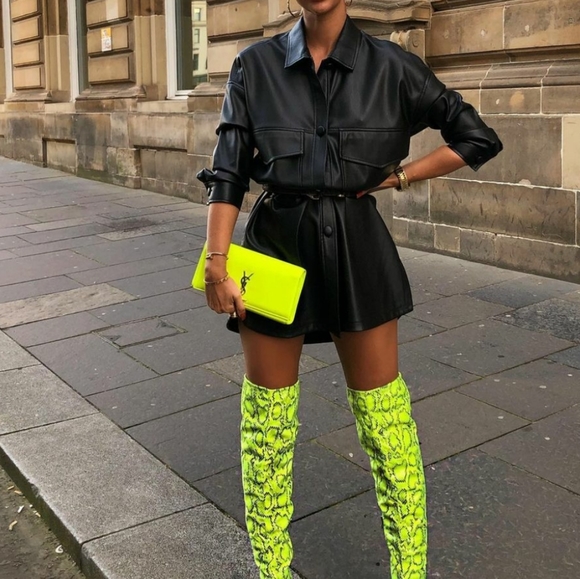 ZARA | Bloggers Fave Belted Faux Leather Shirt - Picture 2 of 15